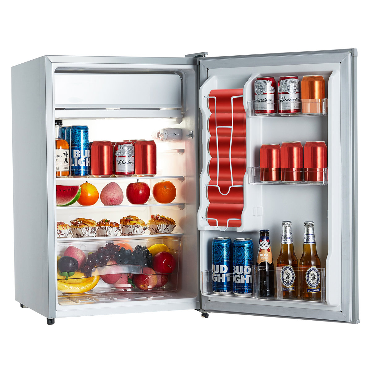 4.3 Cu.ft Mini Fridge with Freezer, Compact Refrigerator with 7-Level Temperature Control, Single Door Design, Removable Glass Shelves and Crisper Dra | Fridge.com