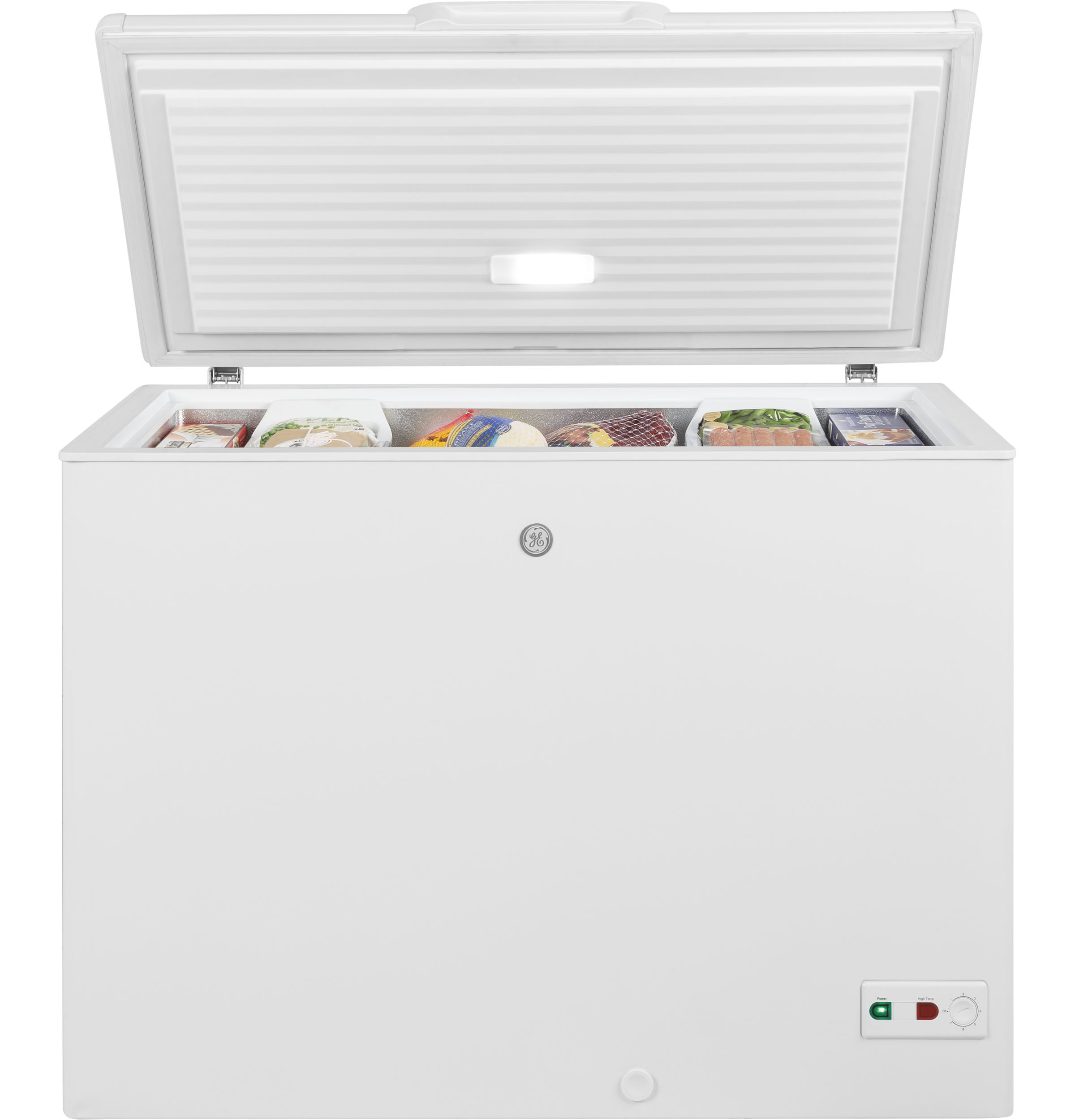 GE Appliances 10.7 Cubic Feet Cu. Ft. Garage Ready Chest Freezer With Adjustable Temperature Controls - View 3 | Fridge.com