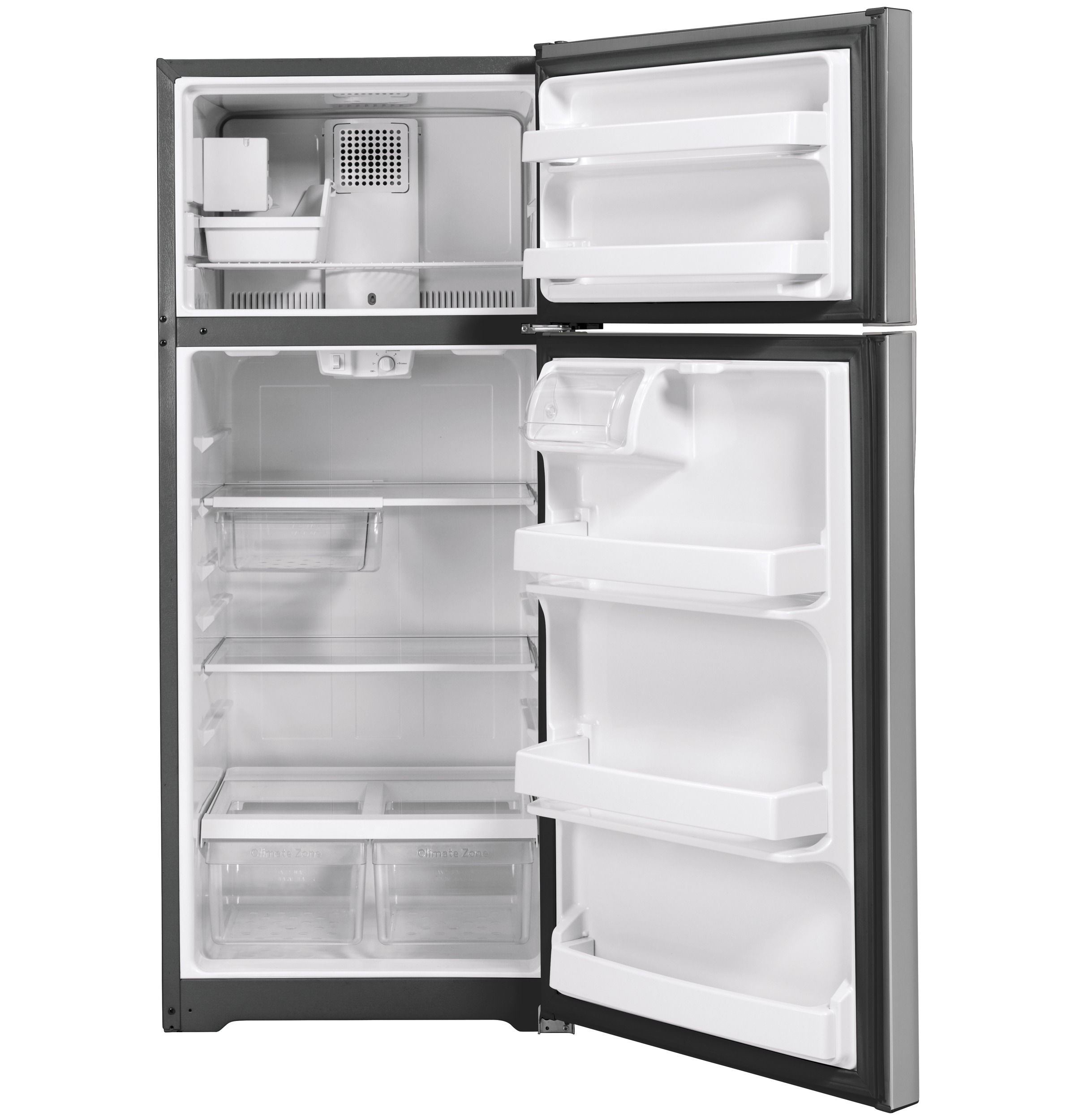 GE Appliances 28 in. 17.5 cu. ft. Top Freezer Refrigerator GIE18GSNRSS - View 6 | Fridge.com