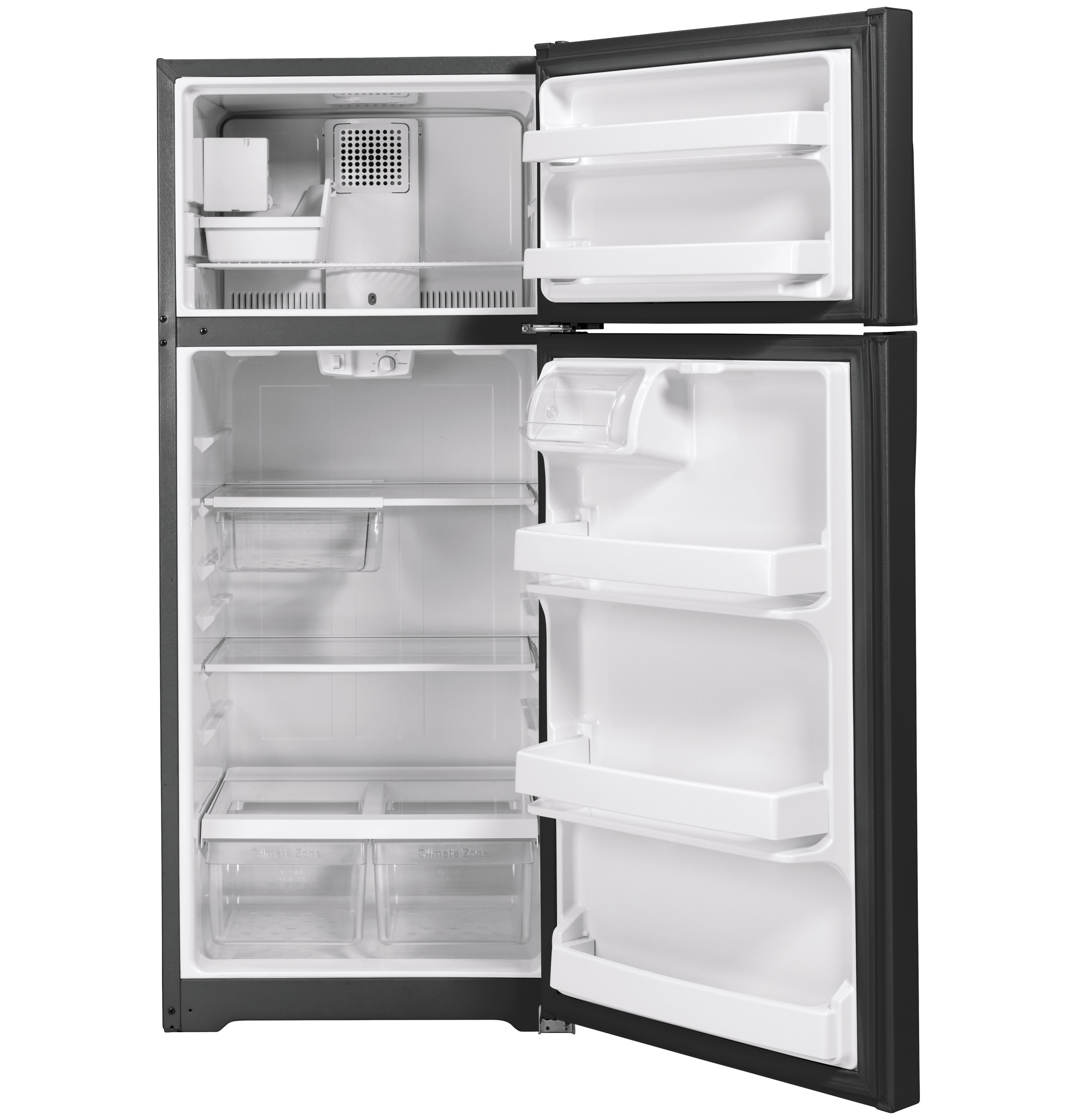 GE Appliances 28 in. 17.5 cu. ft. Top Freezer Refrigerator GIE18GTNRBB - View 6 | Fridge.com
