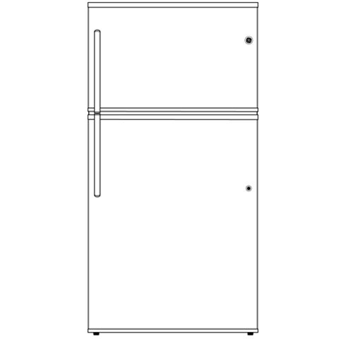 GE Energy Star 21.1 cu. ft. Top-Freezer Refrigerator - View 6 | Fridge.com