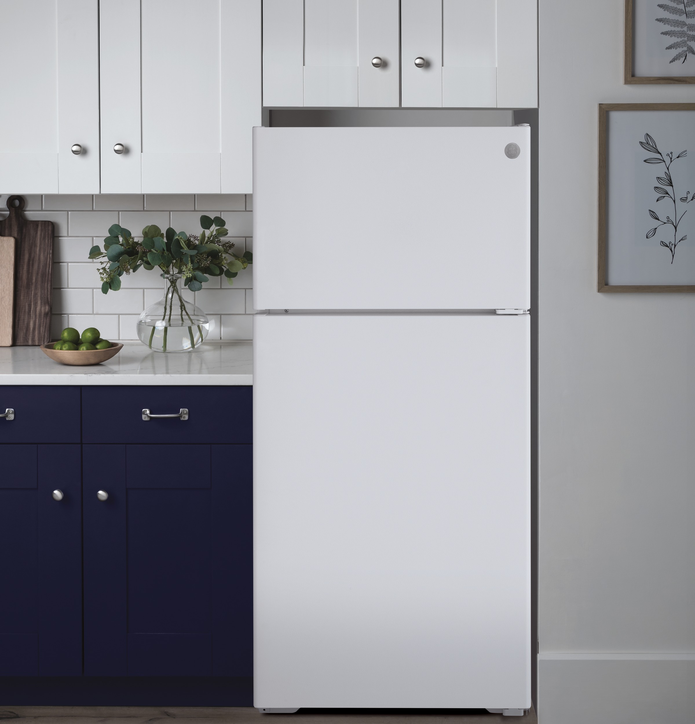 GE Energy Star 16.6 cu. ft. Recessed Handle Top-Freezer Refrigerator - View 6 | Fridge.com