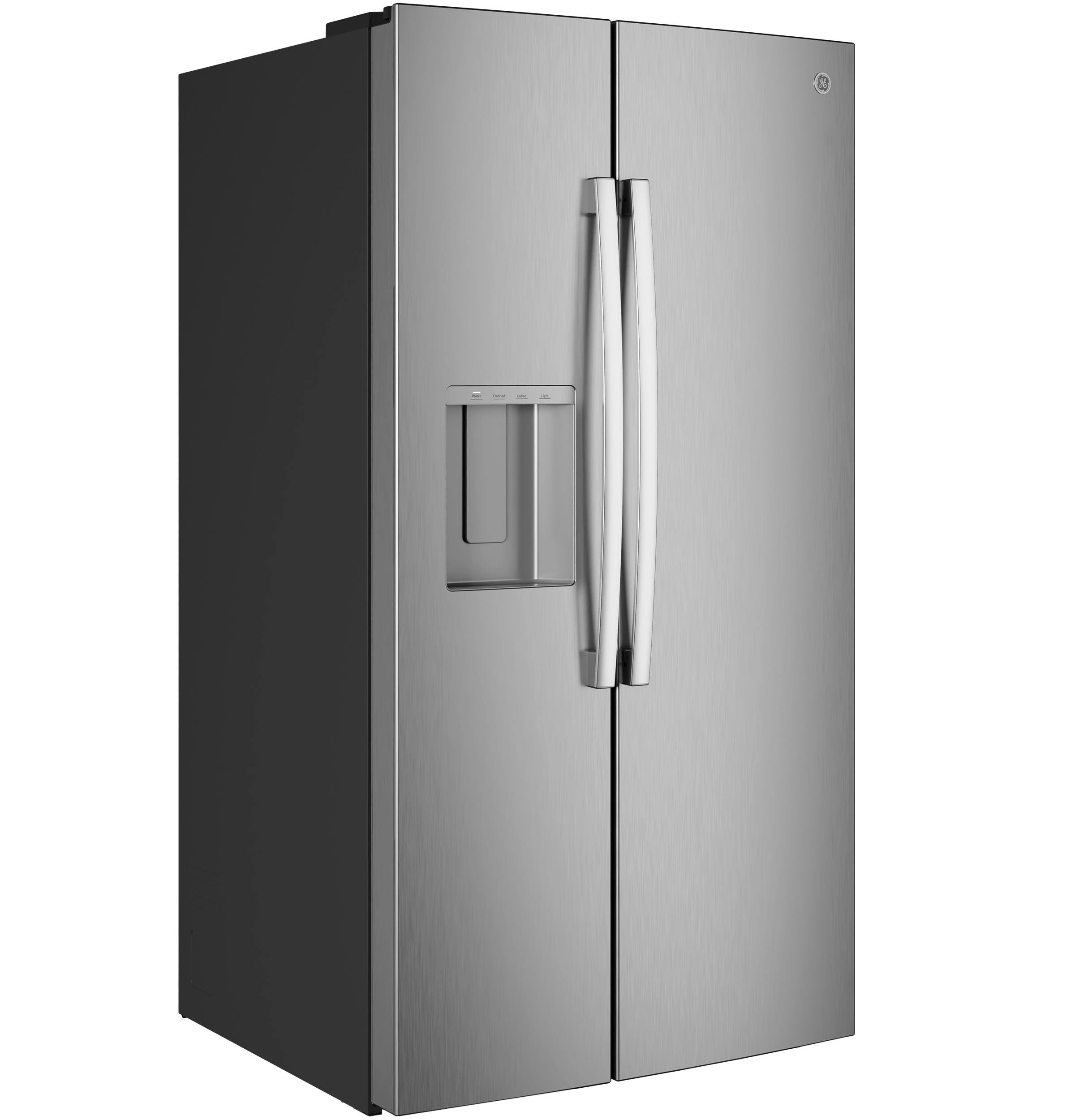 GE ENERGY STAR 27.9 Cu. Ft. Side-By-Side Refrigerator with Extra Tall Dispenser and In-Door Icemaker | Fridge.com