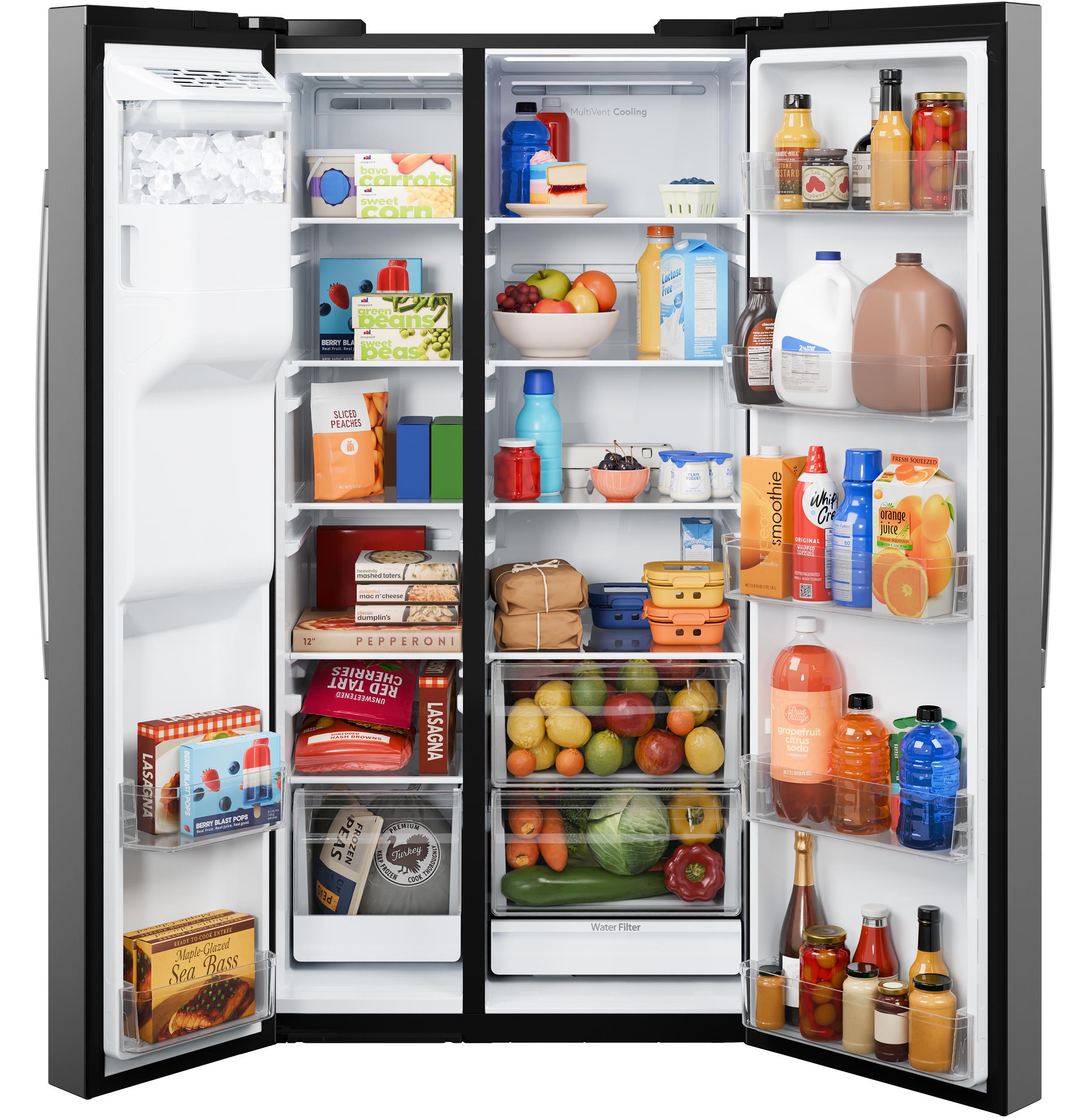 GE Energy Star 27.9 cu. ft. Side-By-Side Refrigerator With Extra Tall Dispenser And In-Door Icemaker - View 6 | Fridge.com
