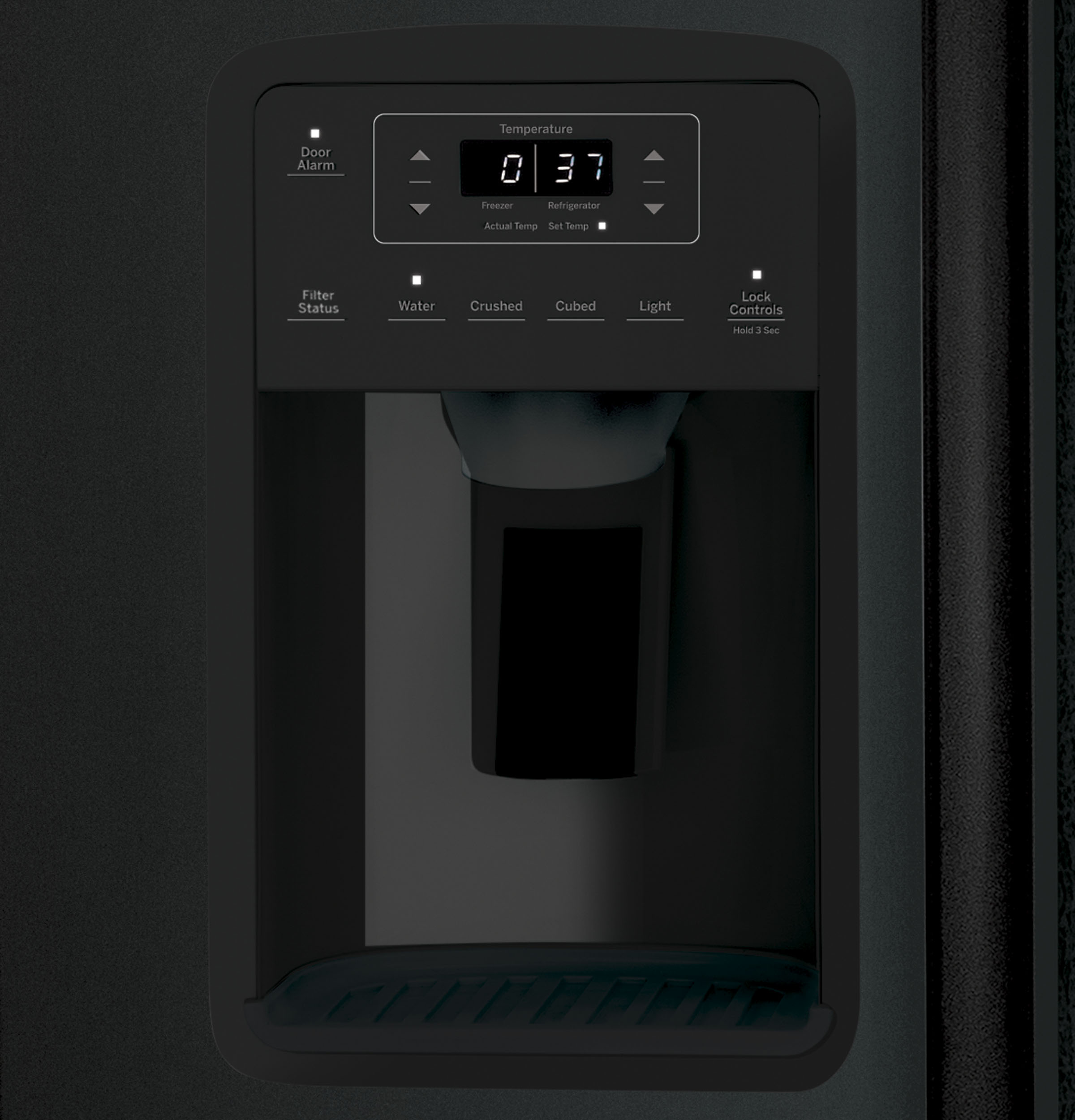 GE 36" Side By Side 25.3 cu. ft. Refrigerator - View 6 | Fridge.com