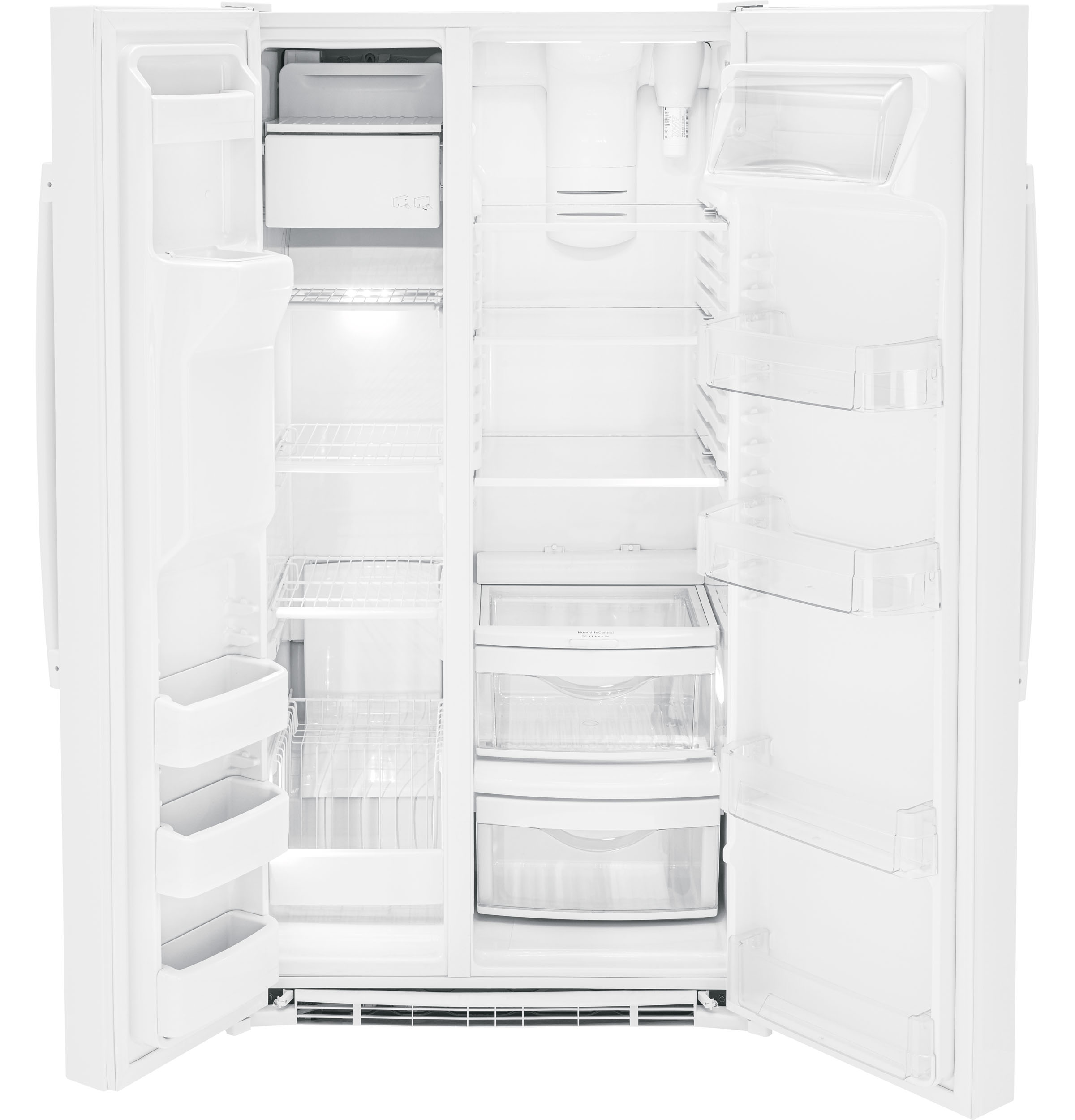 GE 36" Side By Side 25.3 cu. ft. Refrigerator - View 4 | Fridge.com