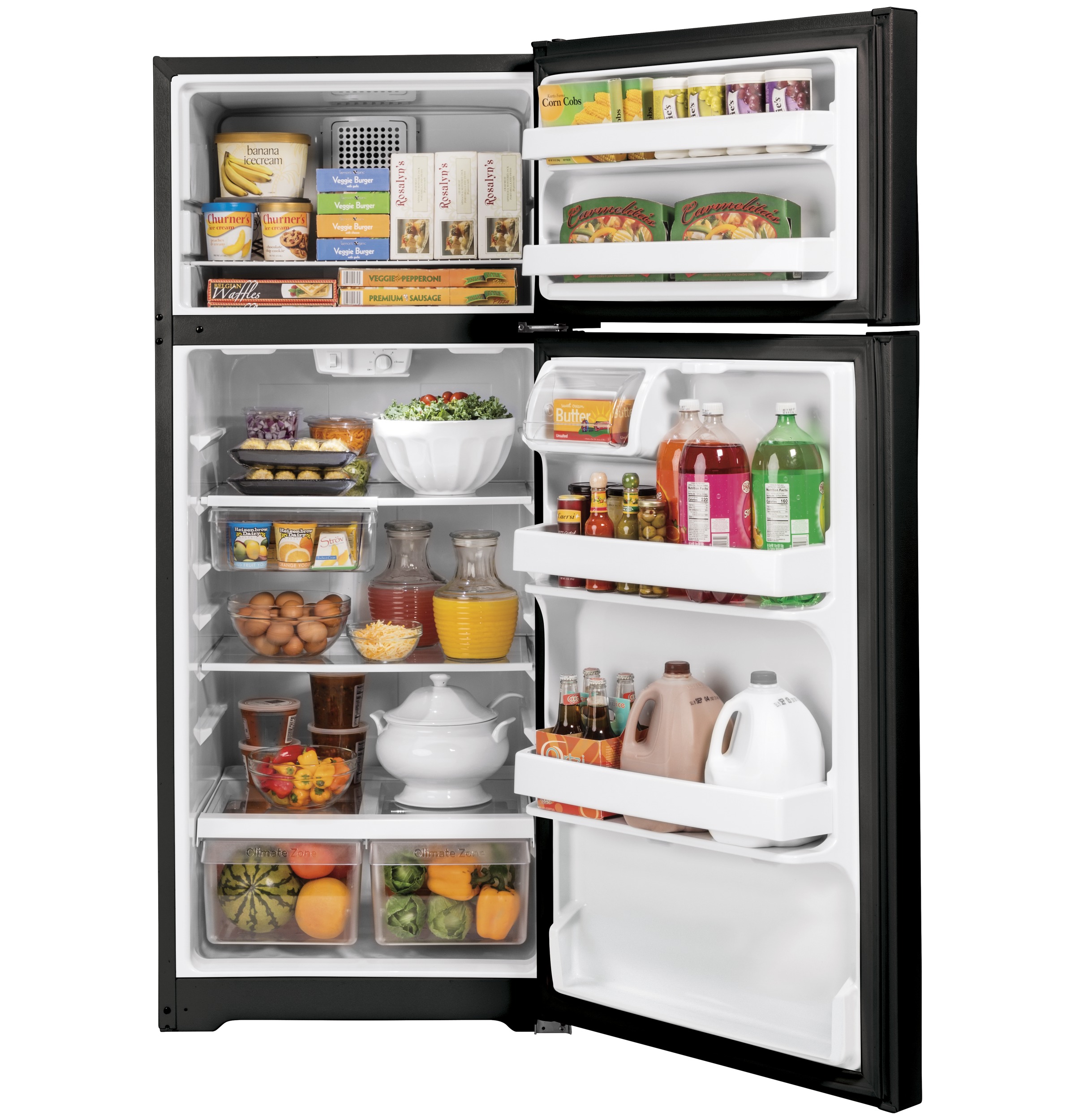 GE Energy Star 16.6 cu. ft. Top-Freezer Refrigerator - View 4 | Fridge.com