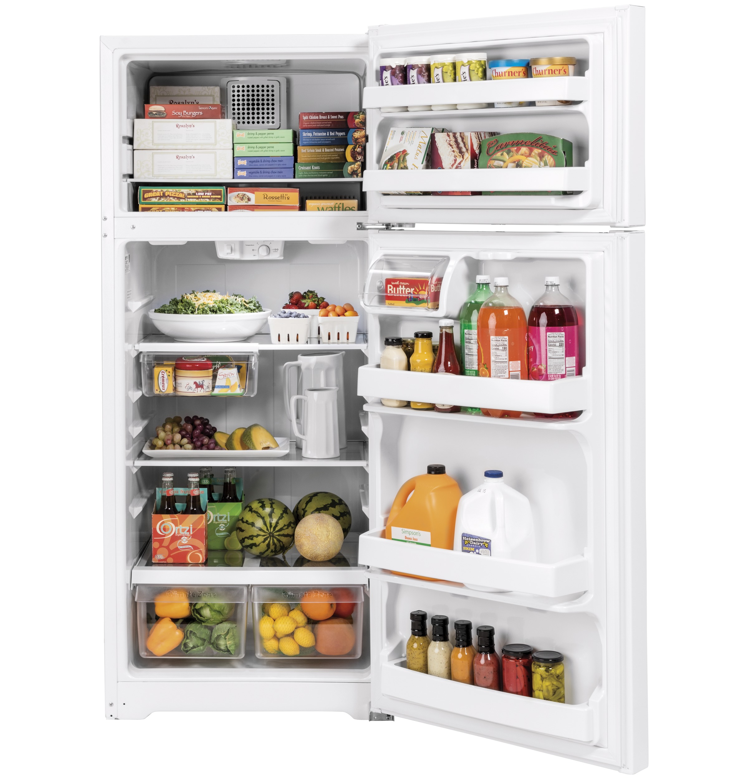 GE 17.5 cu. ft. Top-Freezer Refrigerator - View 4 | Fridge.com