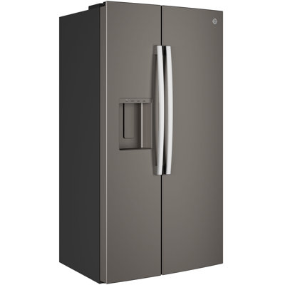 GE 23.6 Cu. Ft. Counter-Depth Side-By-Side Refrigerator with Extra Tall Dispenser and In-Door Icemaker — GE Appliances, model GZS24NMYES