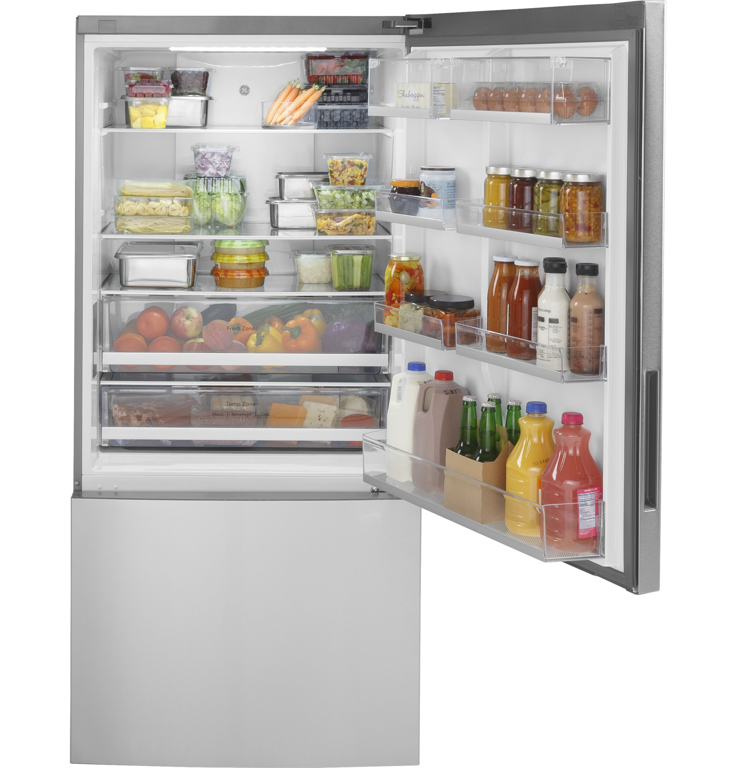 GE 32 Inch 32" Counter Depth Bottom Freezer Refrigerator GBE17HYRFS | Fridge.com