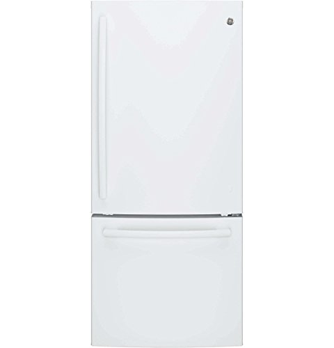 GE GDE21EGKWW Bottom Freezer Refrigerator, Solid Black | Fridge.com