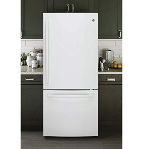 GE Gde21egkww Bottom Freezer Refrigerator, Solid Black - View 2 | Fridge.com