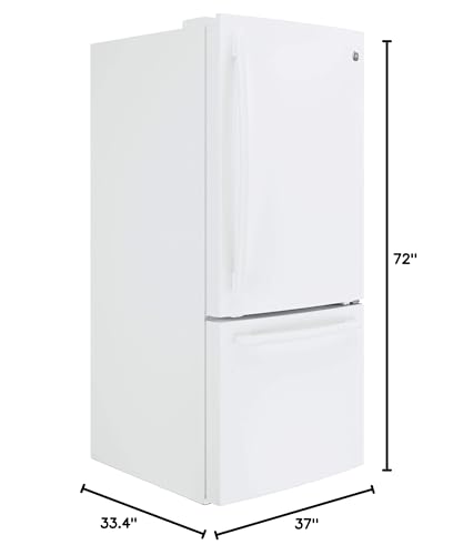 GE Gde21egkww Bottom Freezer Refrigerator, Solid Black - View 3 | Fridge.com