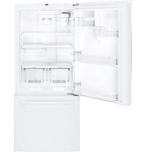 GE Gde21egkww Bottom Freezer Refrigerator, Solid Black - View 6 | Fridge.com