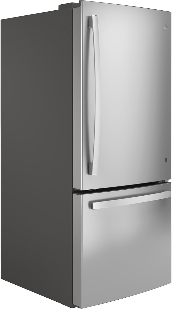GE 21.0 Cu. Ft. Bottom Freezer Refrigerator In Fingerprint Resistant Stainless Steel, Standard Depth - View 4 | Fridge.com