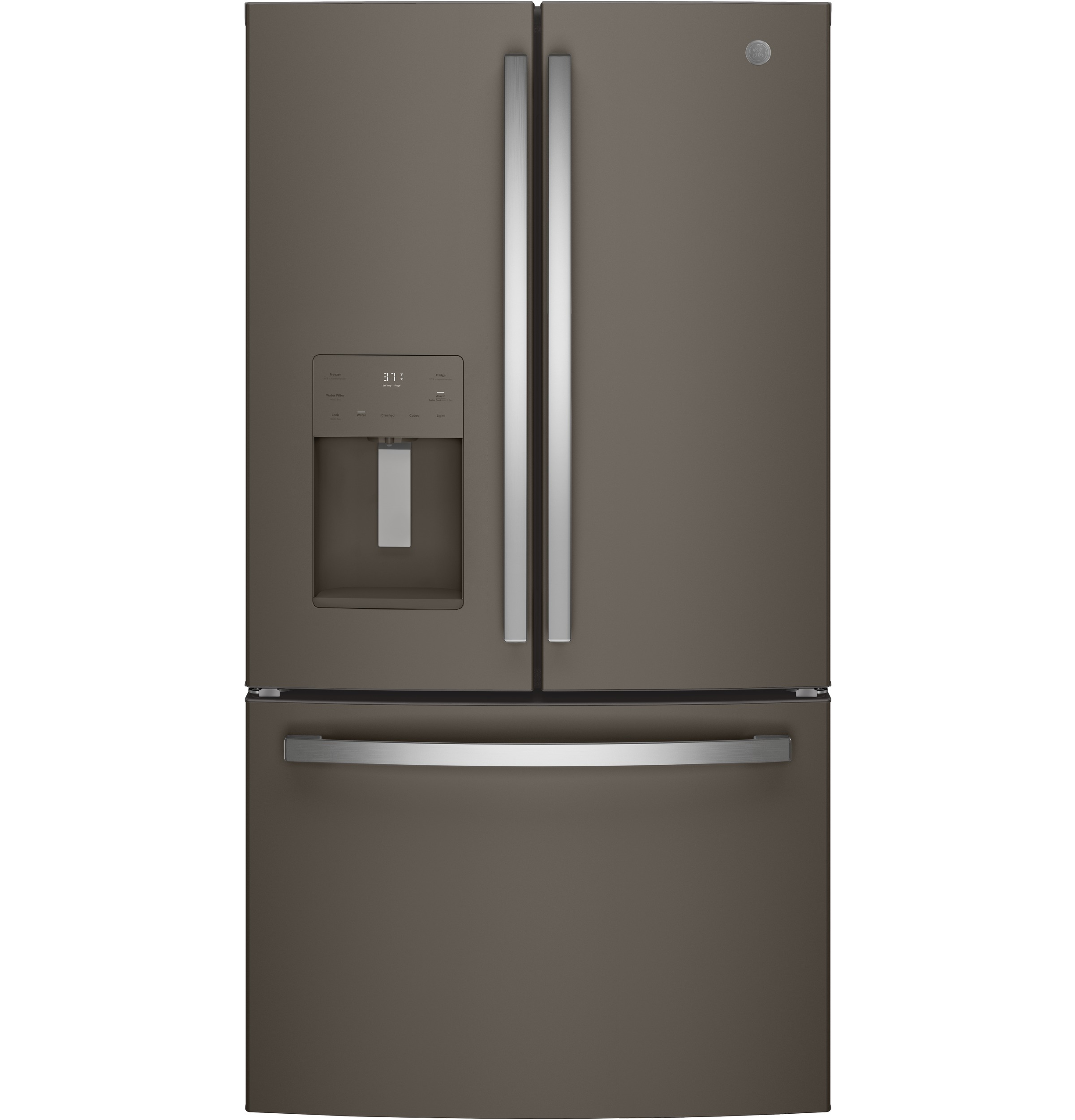 GE® ENERGY STAR® 25.7 Cu. Ft. Refrigerator in Slate size 69.875 H x 35.75 W x 35.875 D | GFE26JMMES | Stainless Steel | Fridge.com