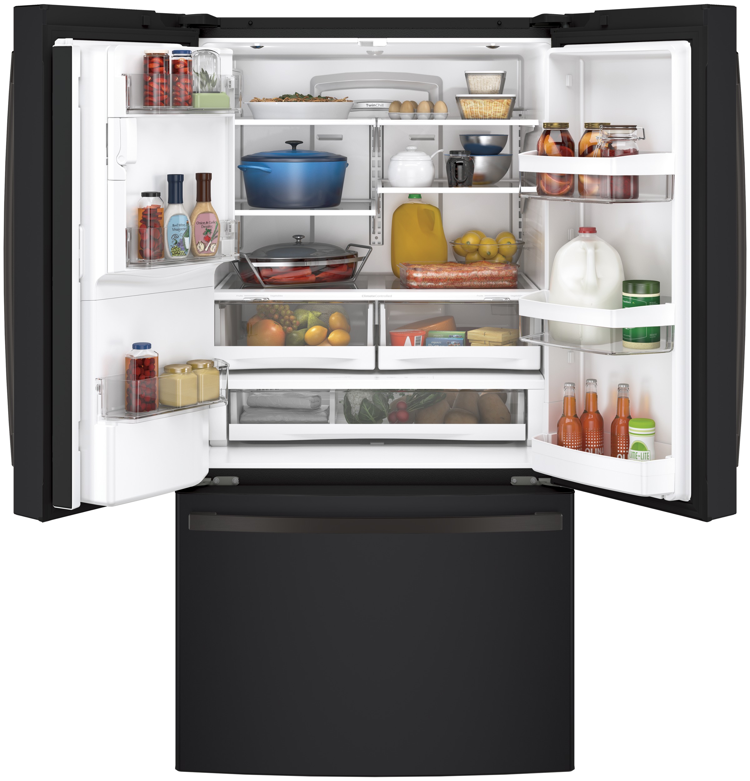 GE 36 Inch 36" French Door Refrigerator GFE28GELDS - View 3 | Fridge.com