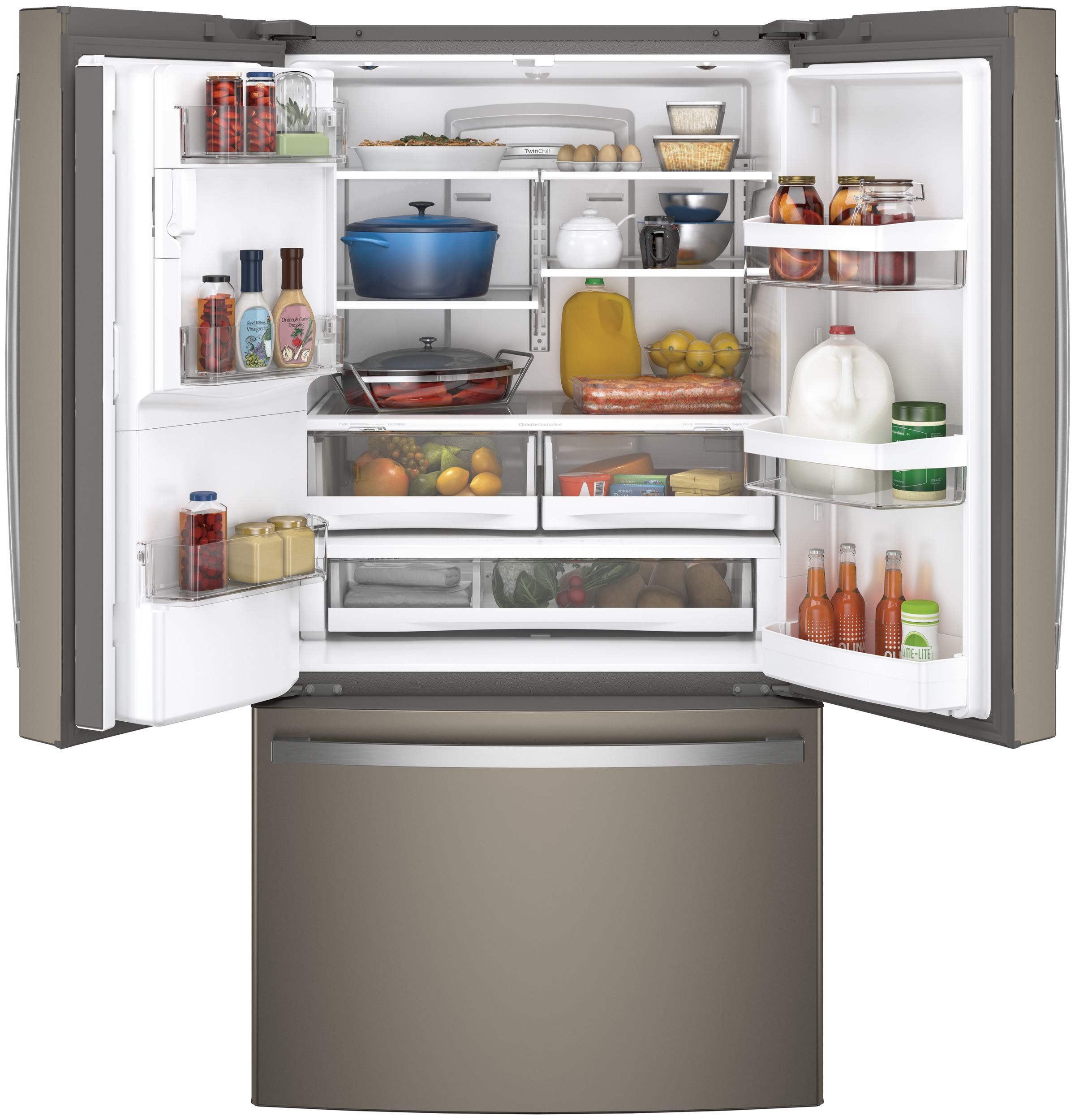 GE - 36 in. Wide 27.7 Cu. Ft. French Door Refrigerator with Advanced Water Filtration - Slate — FIN-0014925 | Fridge.com