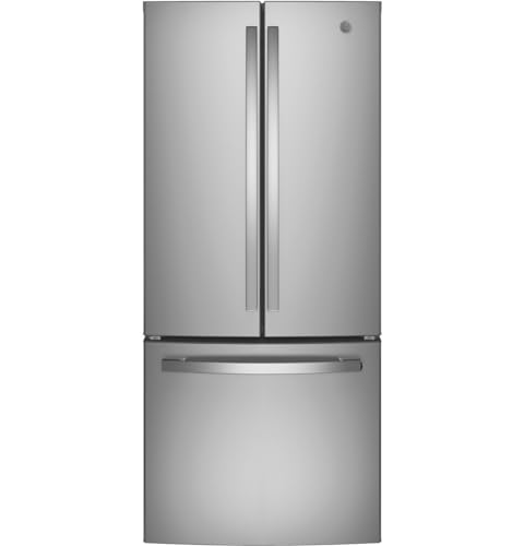 GE GNE21FYKFS 20.8 cu ft. French Door Refrigerator in Fingerprint Resistant Stainless Steel | Fridge.com