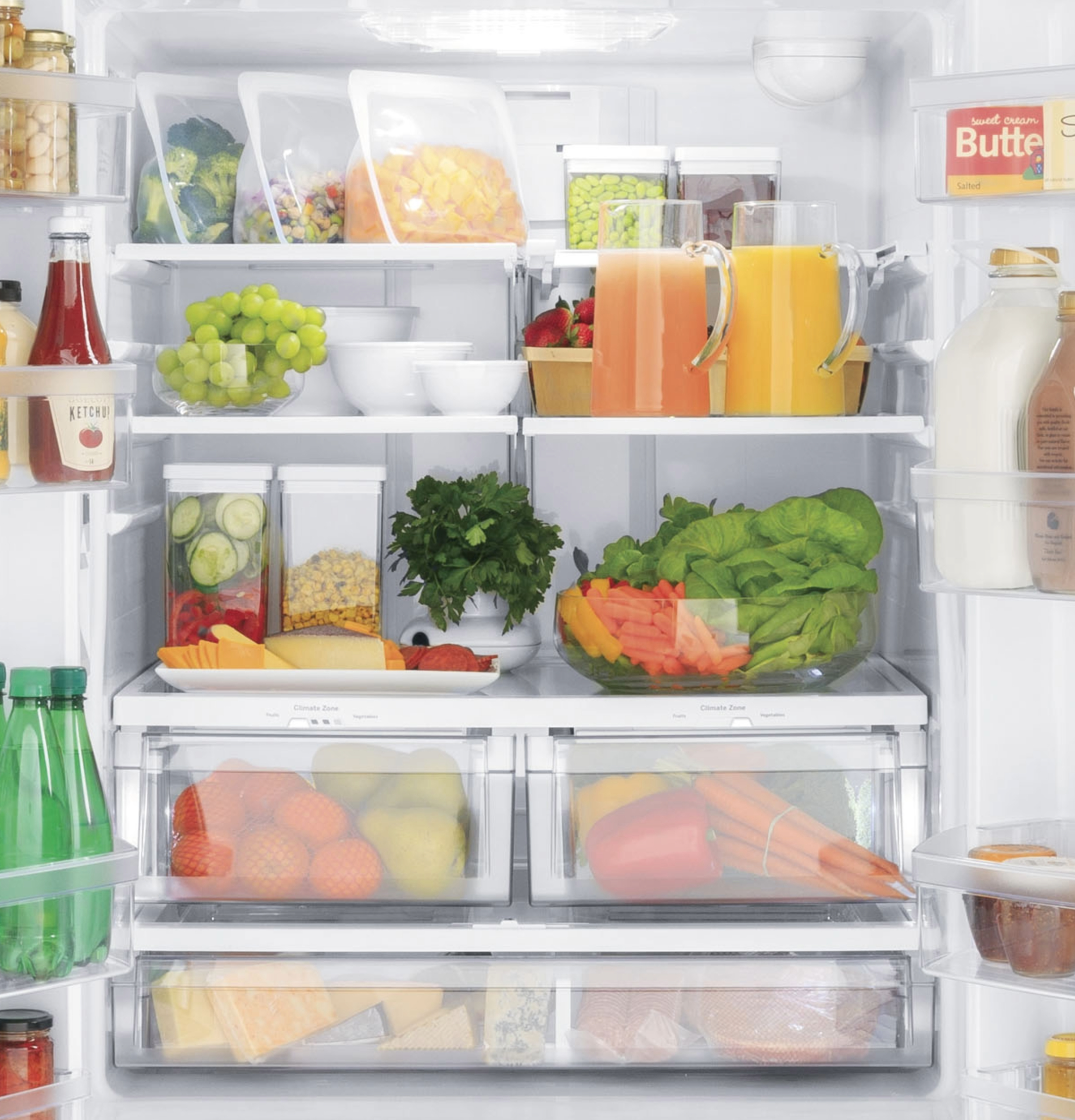 GE® Energy Star® 24.7 cu. ft. Refrigerator In White Size 69.875 H X 32.75 W X 37.5 D | GNE25JGKWW - View 5 | Fridge.com
