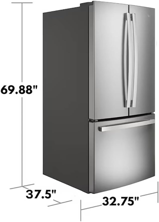 GE 24.7 cu. ft. French Door Refrigerator In Fingerprint Resistant Stainless Steel - View 3 | Fridge.com