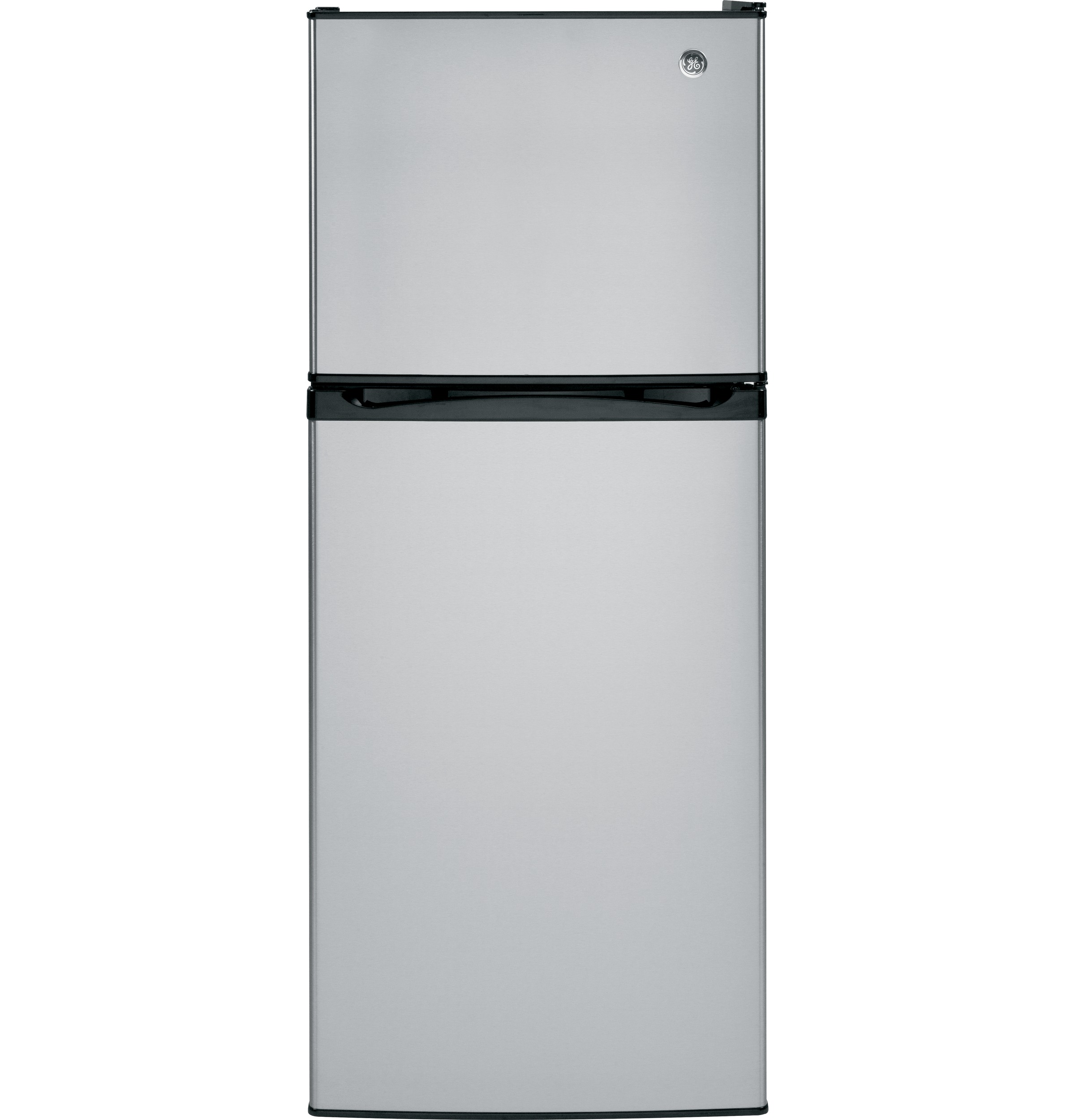 GE® ENERGY STAR® 11.6 cu. ft. Top-Freezer Refrigerator in Stainless Steel size 59.875 H x 24 W x 28.625 D | GPE12FSKSB | Fridge.com