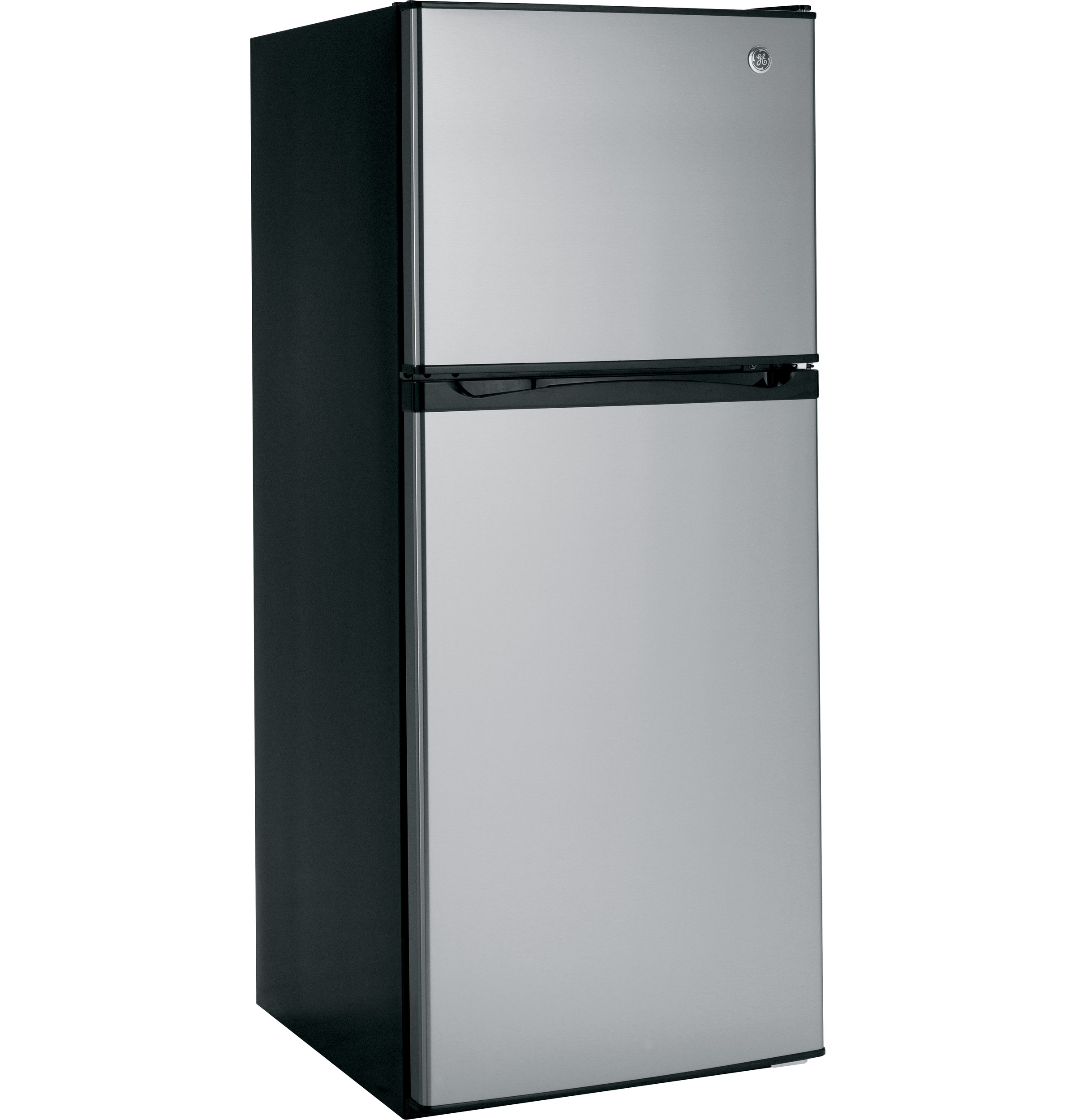 GE - 24 in. Wide 11.6 cu. ft. Top-Freezer Refrigerator With Energy Star Certification - Stainless Steel - View 3 | Fridge.com