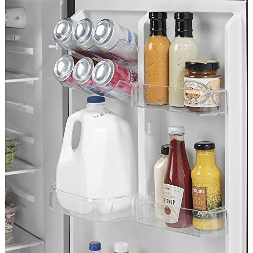 GE GPV10FSNSB 24" Top Freezer Refrigerator With 9.93 cu. ft. Capacity 12V Dc Power Only LED Lighting And Adjustable Spillproof Glass Shelves In Stainless Steel And Black - View 2 | Fridge.com