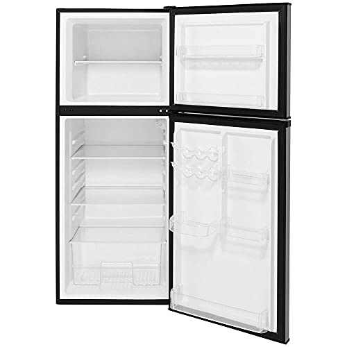 GE GPV10FSNSB 24" Top Freezer Refrigerator With 9.93 cu. ft. Capacity 12V Dc Power Only LED Lighting And Adjustable Spillproof Glass Shelves In Stainless Steel And Black - View 4 | Fridge.com