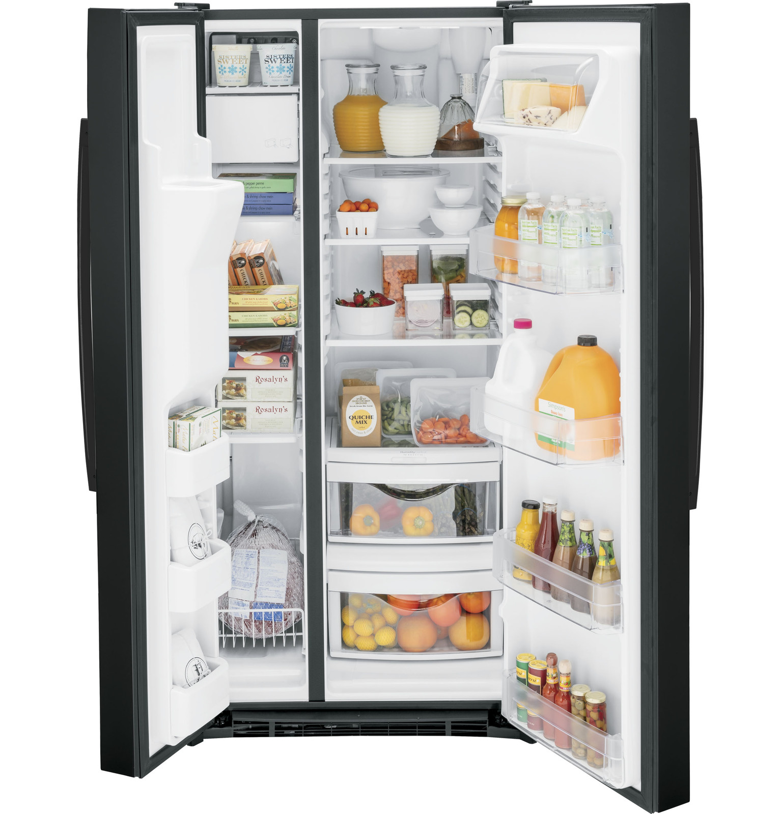 GE® Energy Star® 23.0 cu. ft. Side-By-Side Refrigerator - View 5 | Fridge.com