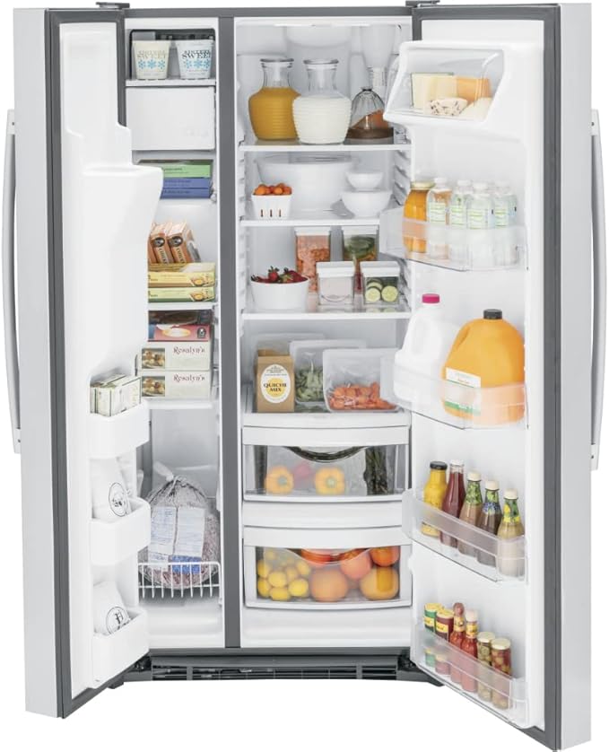 GE® 23.0 cu. ft. Side-By-Side Refrigerator - View 3 | Fridge.com