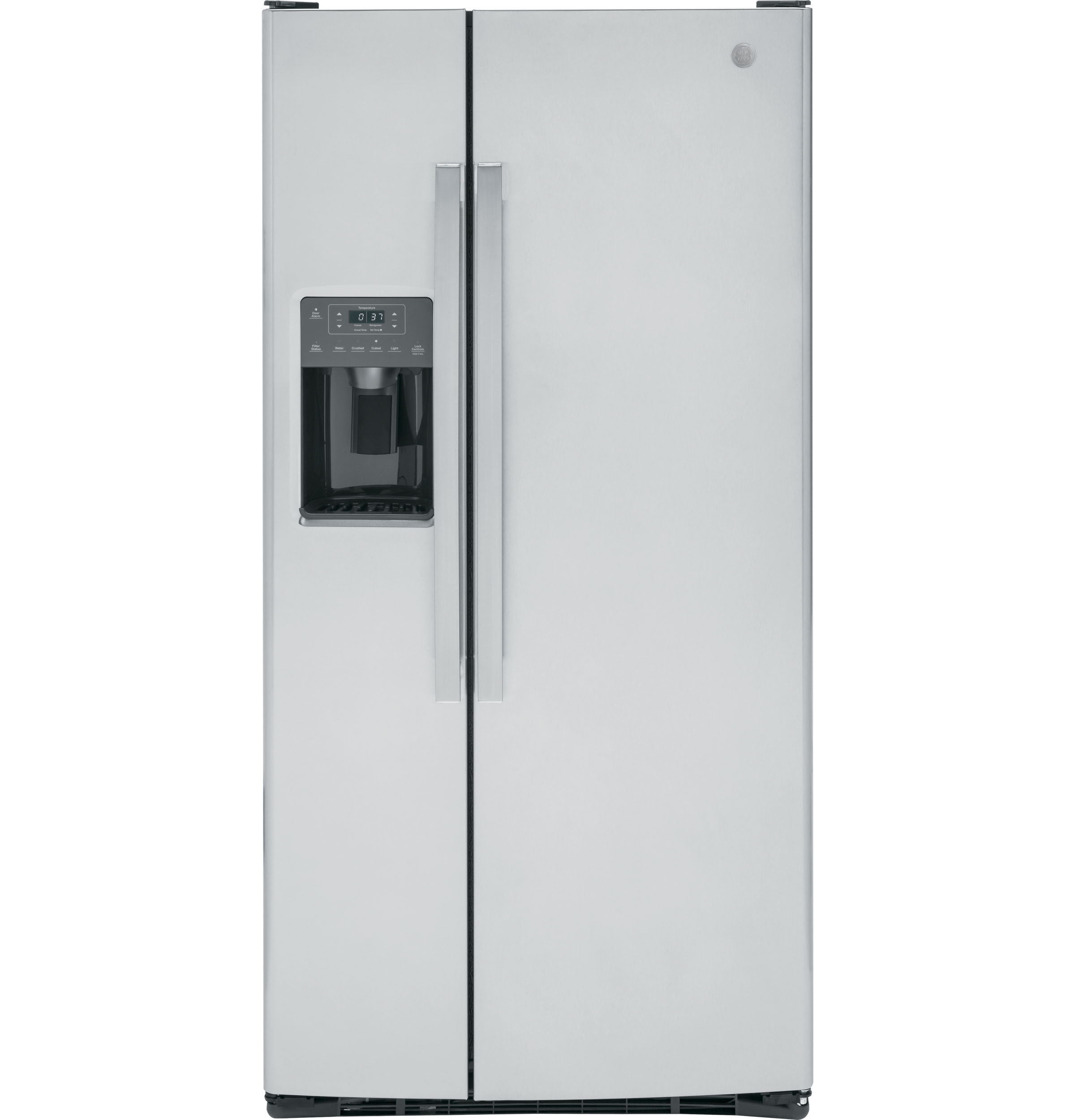 GE 23.0 Cu. Ft. Side-By-Side Refrigerator in Stainless size 69.625 H x 32.75 W x 34.75 D | GSS23GYPFS | Stainless Steel | Fridge.com