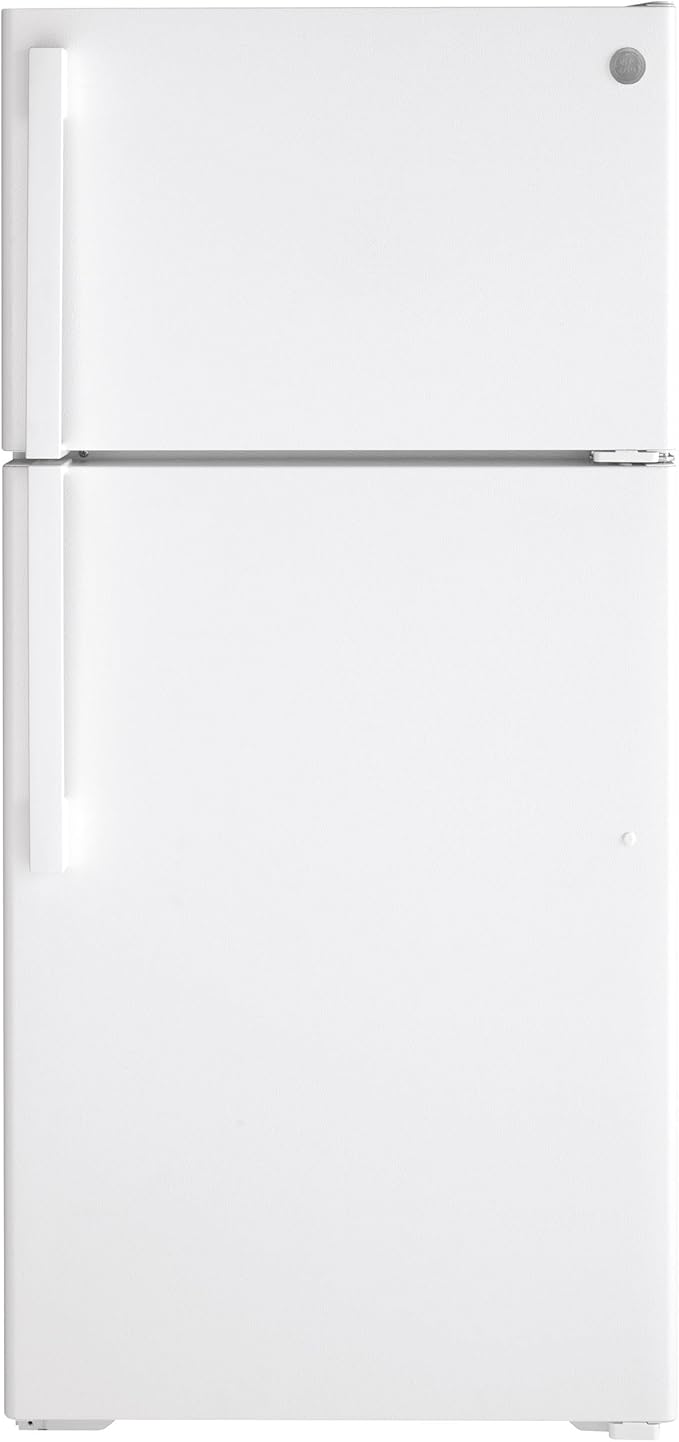GE 15.6 cu. ft. Top Freezer Refrigerator in White | Fridge.com