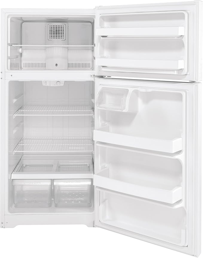 GE 15.6 cu. ft. Top Freezer Refrigerator In White - View 4 | Fridge.com