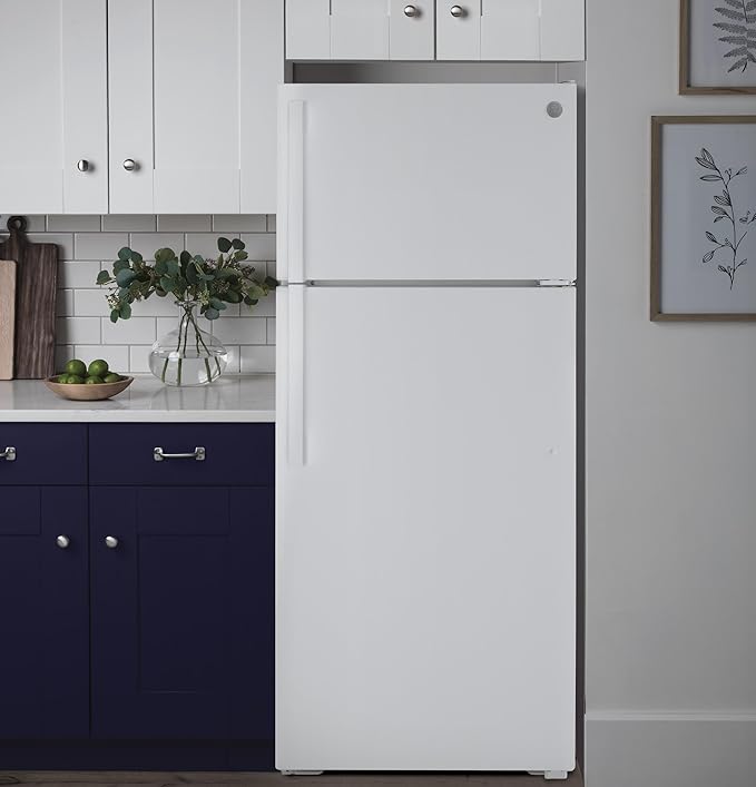 GE 15.6 cu. ft. Top Freezer Refrigerator In White - View 5 | Fridge.com