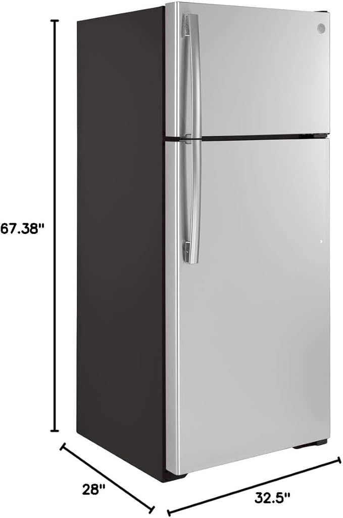 GE® Energy Star® 17.5 cu. ft. Top-Freezer Refrigerator - View 5 | Fridge.com