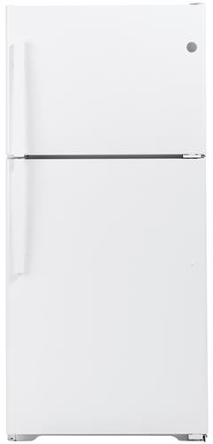 GE - 30 in. Wide 19.2 cu. ft. Top-Freezer Refrigerator With Premium Inner Door Modular Bins - White - View 2 | Fridge.com