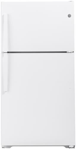 GE 33 Inch 33" Top Freezer Refrigerator GTE22JTNRWW - View 2 | Fridge.com