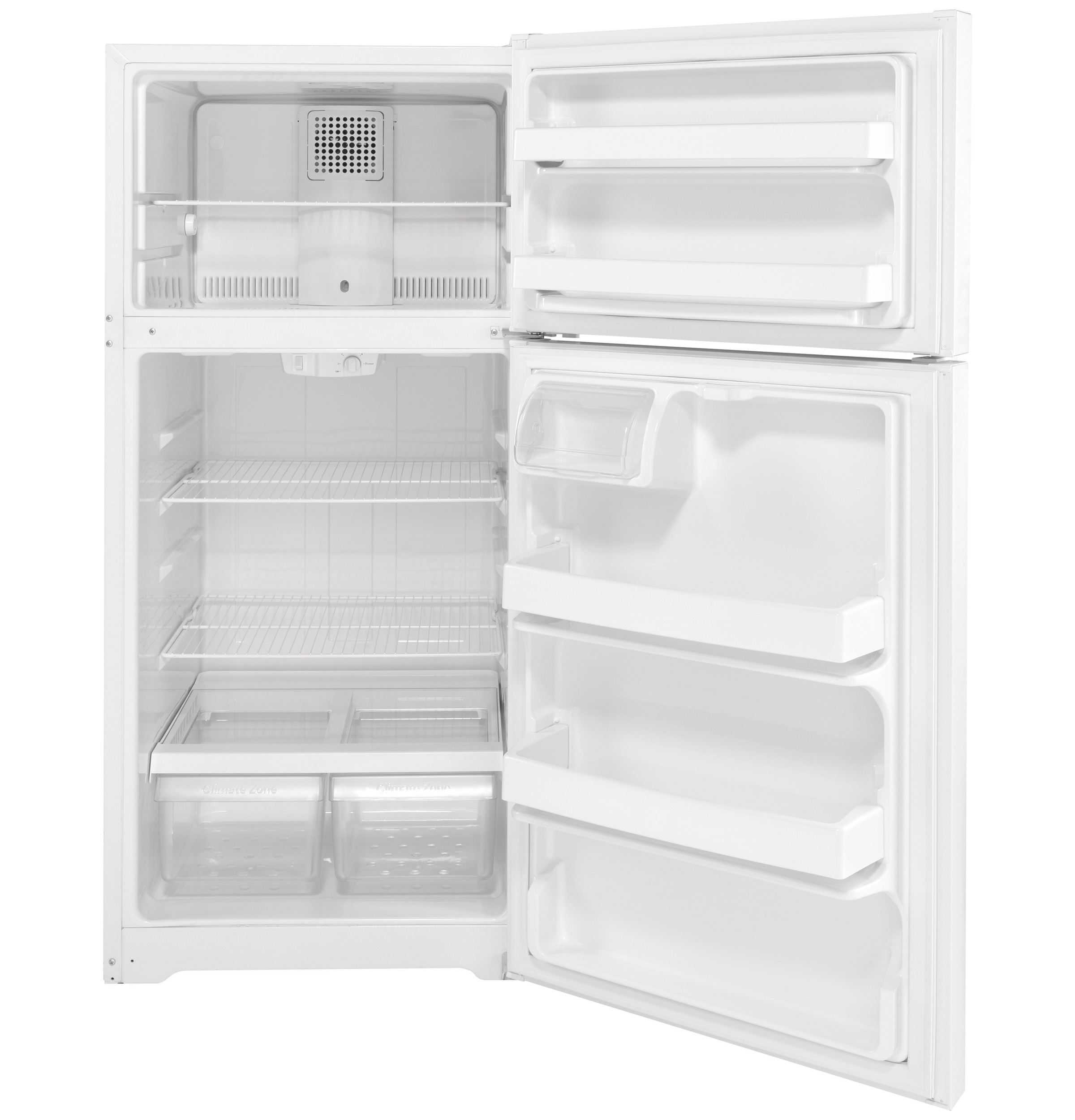 GE 28 Inch 28" Top Freezer Refrigerator GTS16DTNRWW - View 6 | Fridge.com