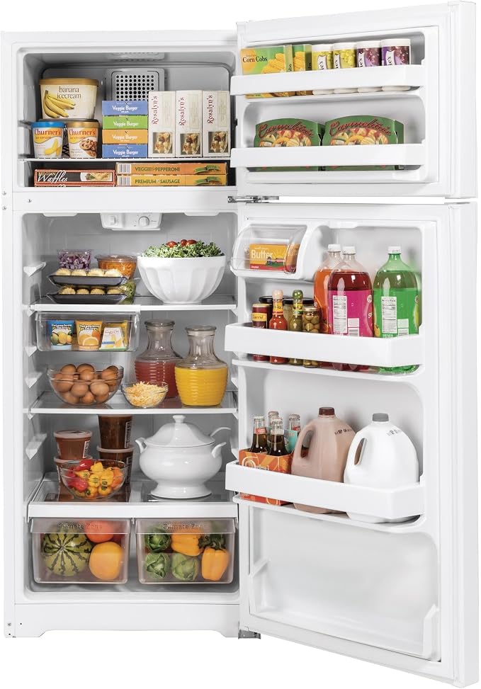 GE GTS17DTNRWW 16.6 cu ft Top-Mount Refrigerator - View 2 | Fridge.com
