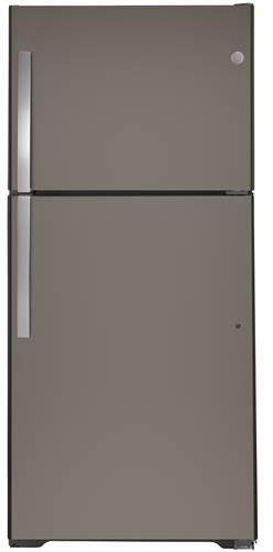 GE - 30 in. Wide 19.2 cu. ft. Top-Freezer Refrigerator With Garage Ready Design - Slate - View 2 | Fridge.com