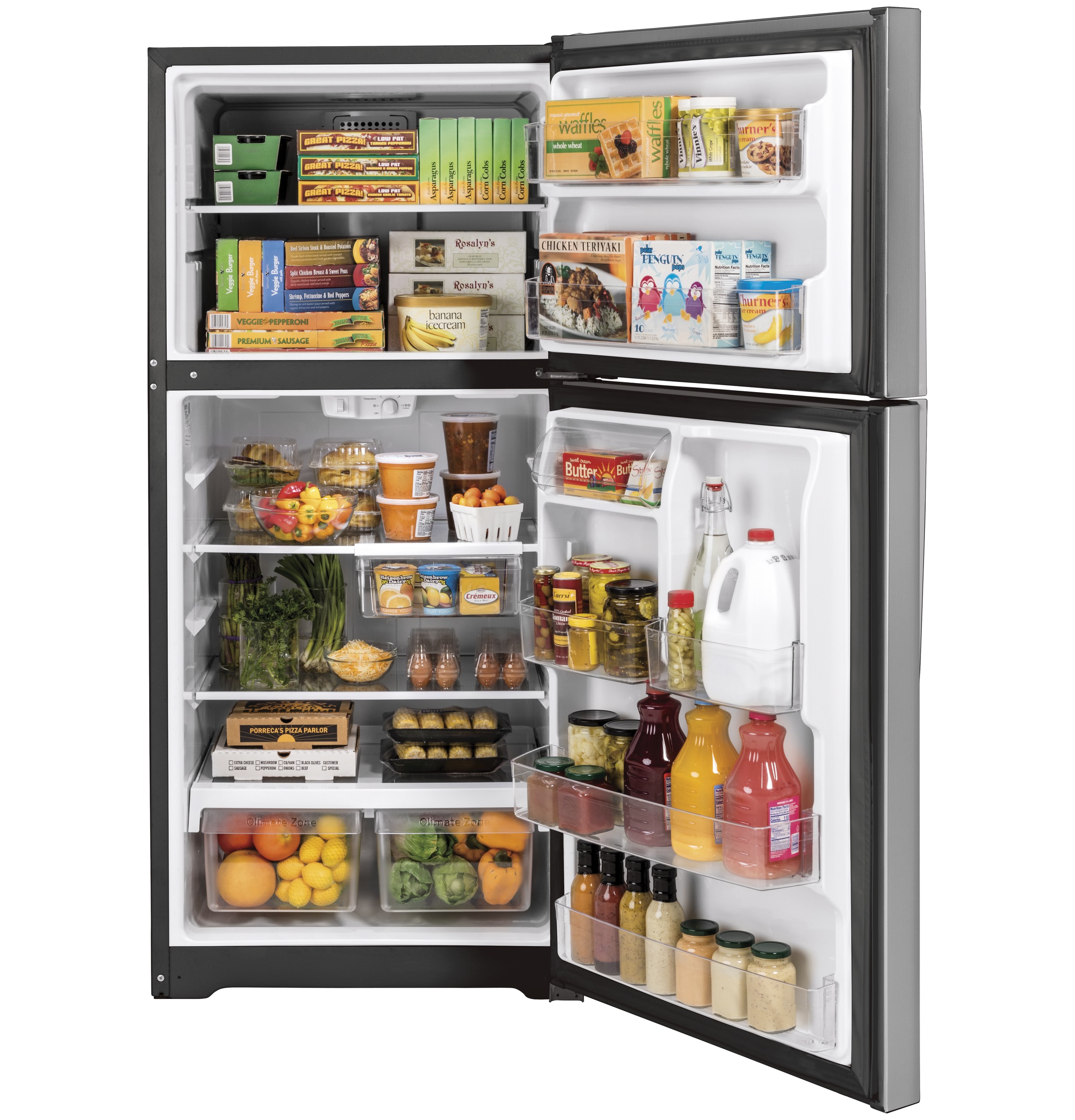19.2 cu. ft. Top Freezer Refrigerator In Fingerprint Resistant Stainless Steel, Garage Ready - View 3 | Fridge.com
