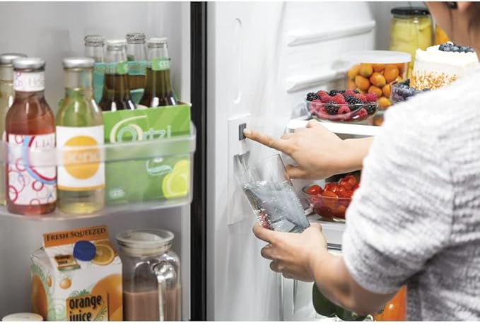 GE GWE19JGLBB French Door Refrigerator, Black - View 3 | Fridge.com