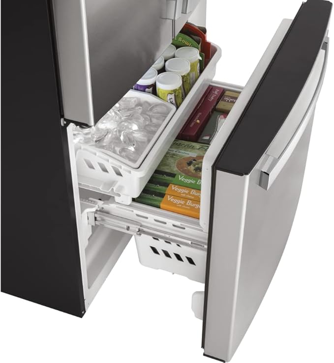 GE GWE19JYLFS 18.6 cu. ft. Counter Depth French Door Refrigerator In Fingerprint Resistant Stainless Steel - View 2 | Fridge.com