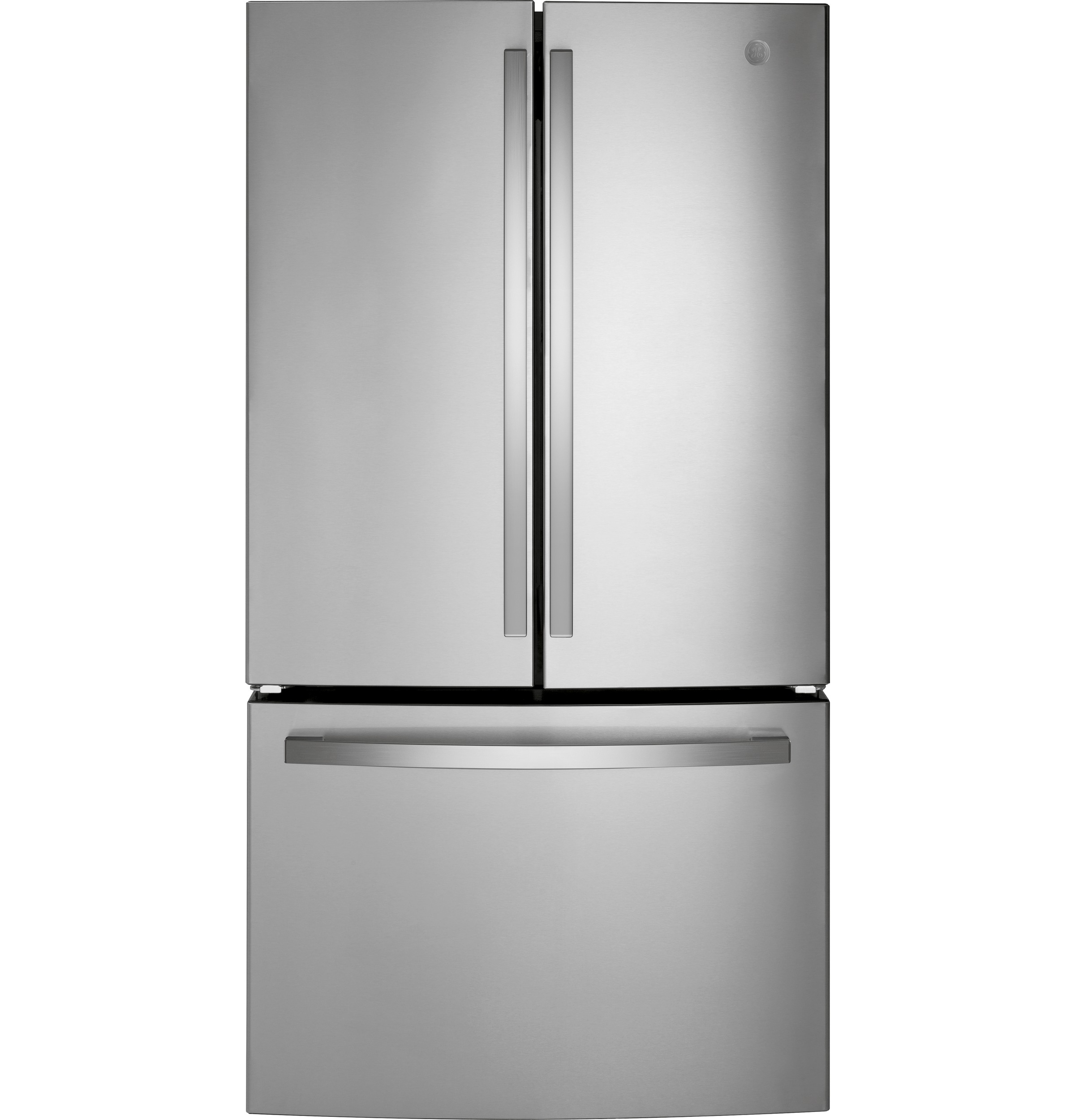 GE - 36 in. Wide 21.9 cu. ft. French Door Counter Depth Refrigerator With Internal Water Dispenser - Stainless Steel - View 2 | Fridge.com