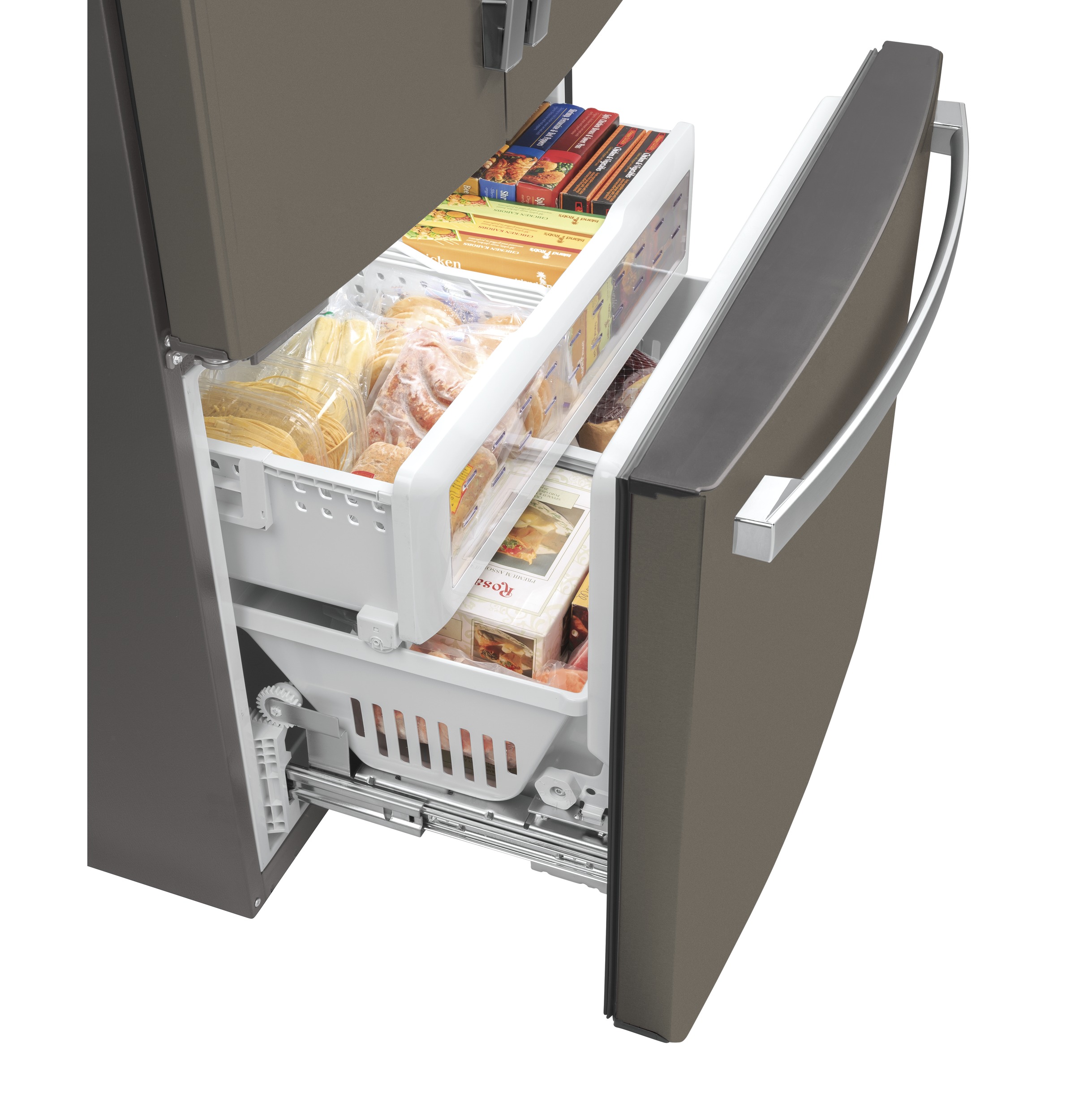 GE 36" Counter Depth French Door 23.1 cu. ft. Smart Energy Star Refrigerator With Fingerprint Resistant Finish - View 6 | Fridge.com