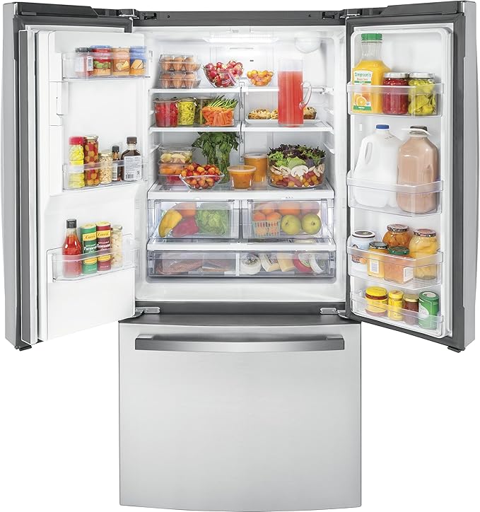 GE GYE18JYLFS 17.5 cu. ft. Counter-Depth French Door Refrigerator - View 3 | Fridge.com