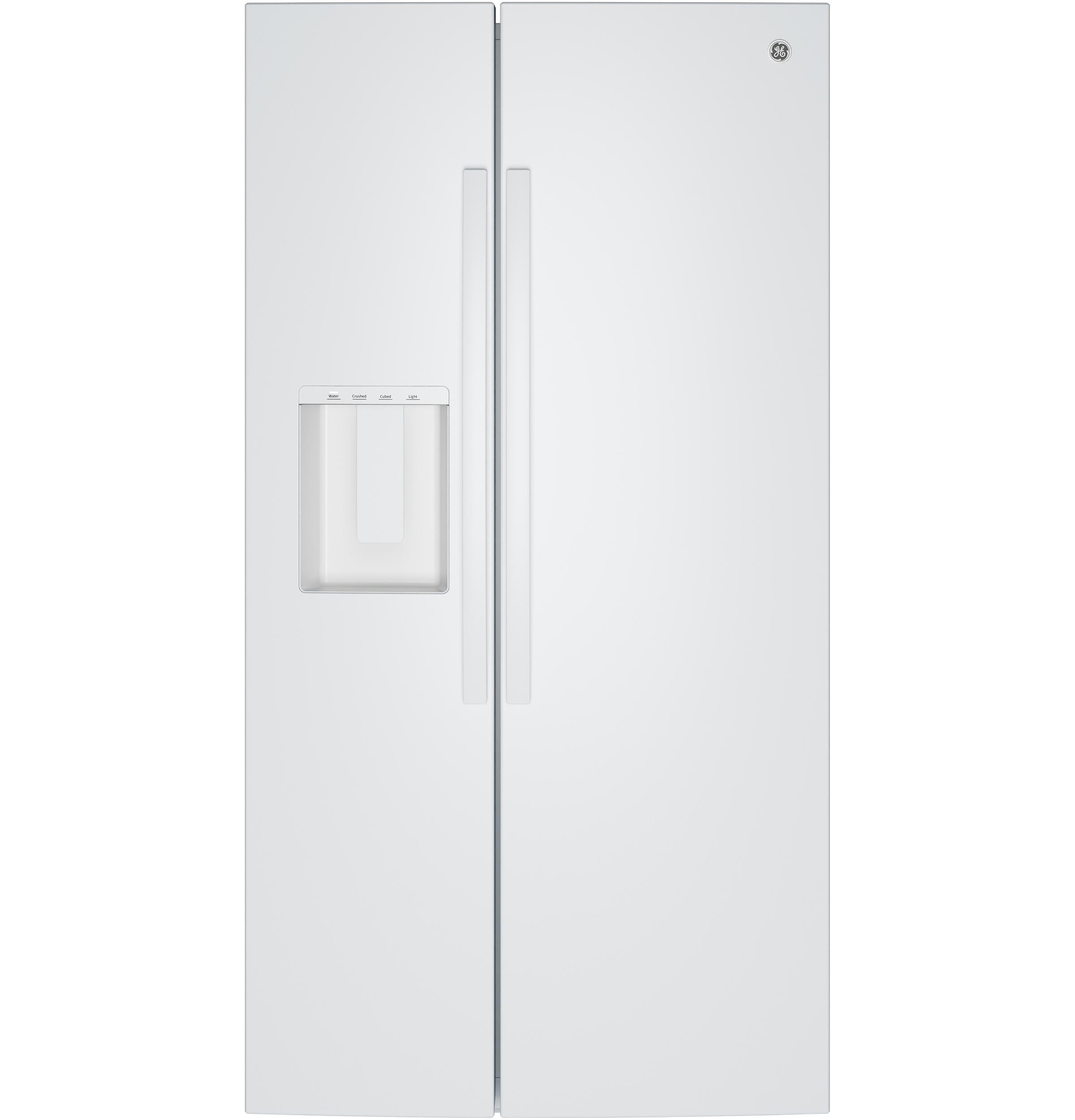 GE - 36 in. Wide 23.6 Cu. Ft. Counter Depth Side-By-Side Refrigerator with Extra Tall Dispenser and In-Door Icemaker - White — FIN-0019334 | Fridge.com