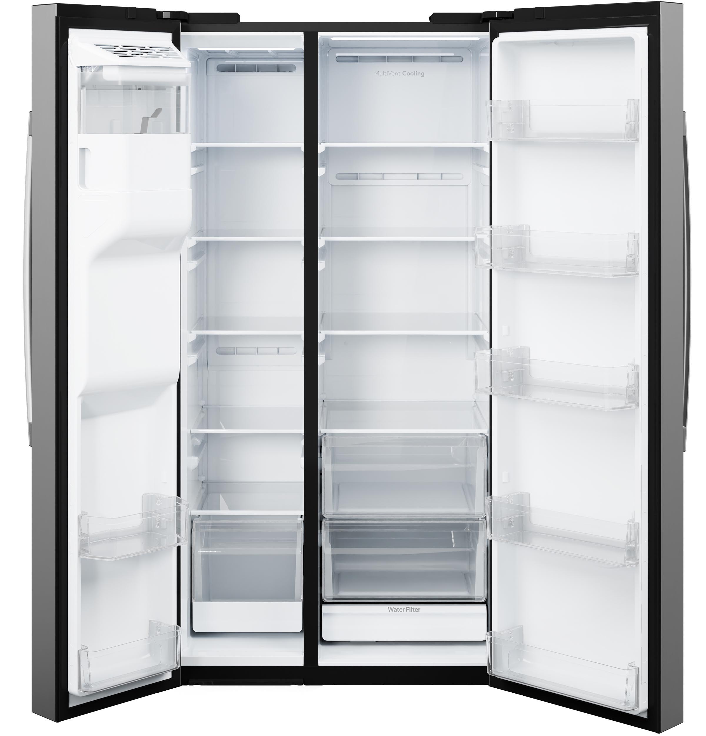 GE 36 Inch 36" Counter Depth Side-By-Side Refrigerator GZE24NYYFS - View 5 | Fridge.com