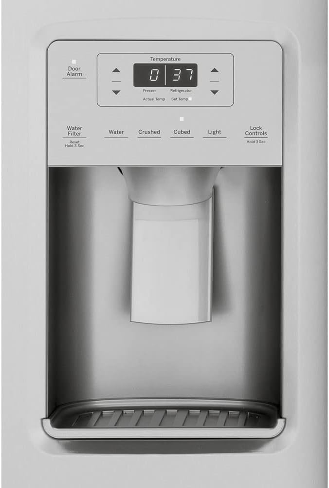GE® 21.8 cu. ft. Counter-Depth Fingerprint Resistant Side-By-Side Refrigerator - View 3 | Fridge.com